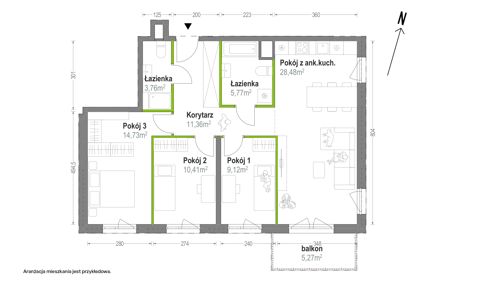 Plan 4 pok. 84m²