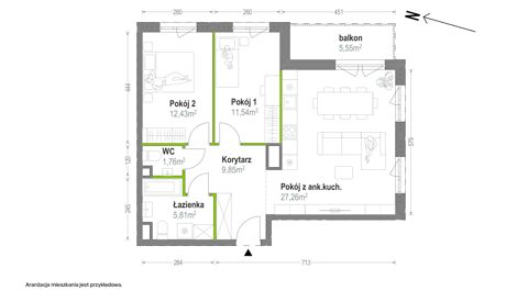 Plan 3 pok. 69m²