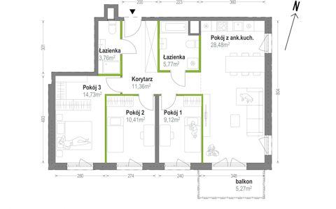 Plan 4 pok. 84m²