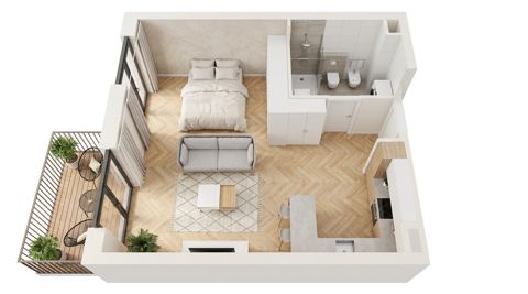 Plan 1 pok. 34m²