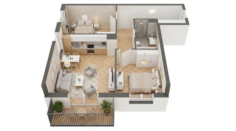 Plan 3 pok. 59m²