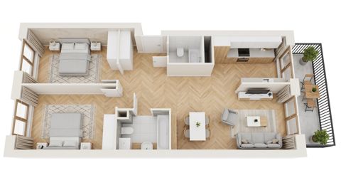 Plan 3 pok. 64m²