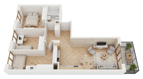 Plan 4 pok. 75m²
