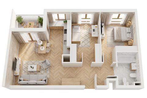 Plan 3 pok. 55m²