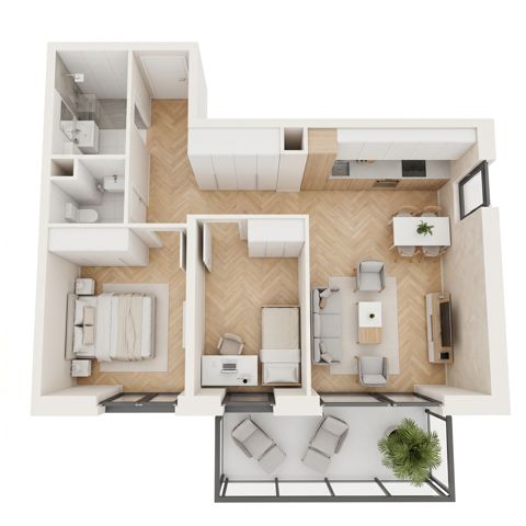 Plan 3 pok. 57m²