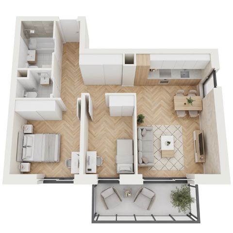 Plan 3 pok. 57m²