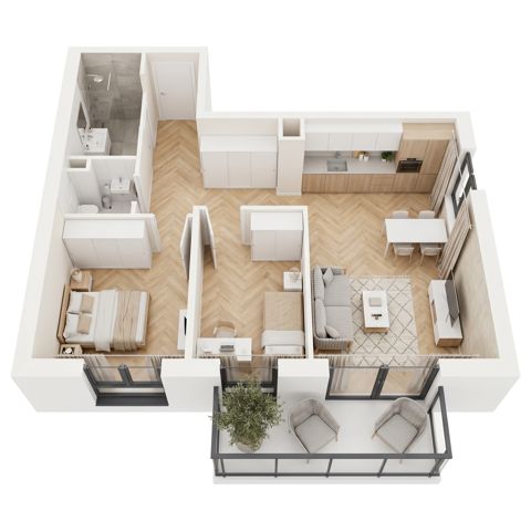 Plan 3 pok. 57m²