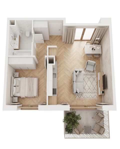 Plan 2 pok. 46m²