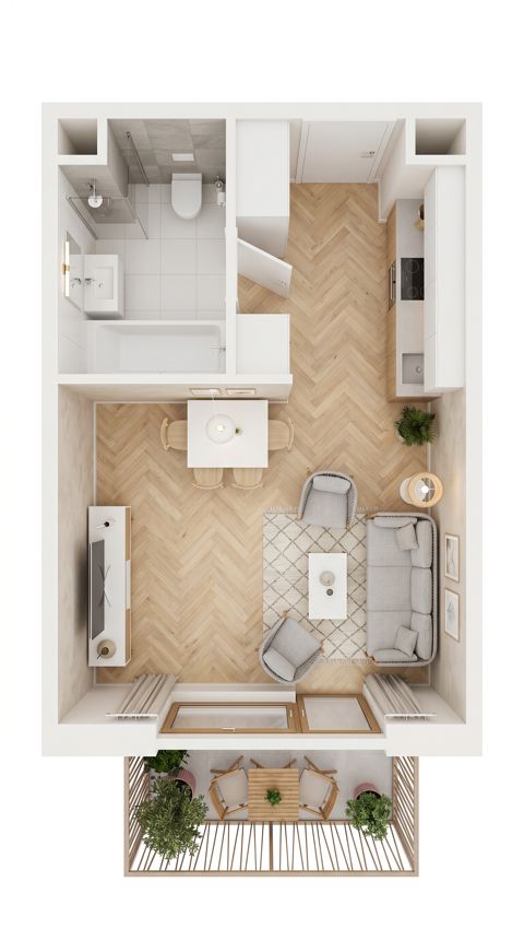 Plan 1 pok. 26m²