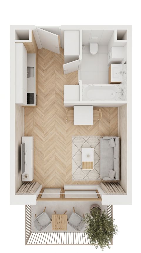 Plan 1 pok. 26m²