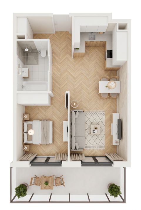 Plan 2 pok. 46m²