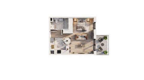 Plan 1 pok. 34m²