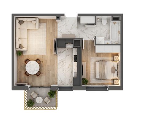 Plan 2 pok. 42m²