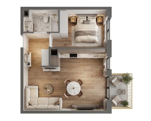 Plan 2 pok. 43m²