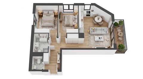Plan 3 pok. 56m²