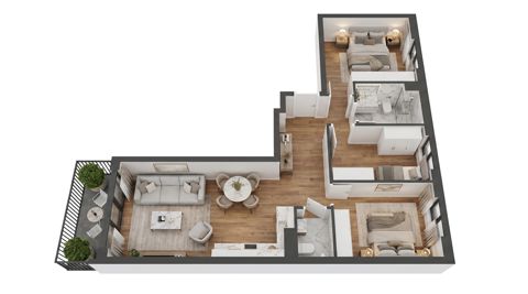 Plan 4 pok. 75m²