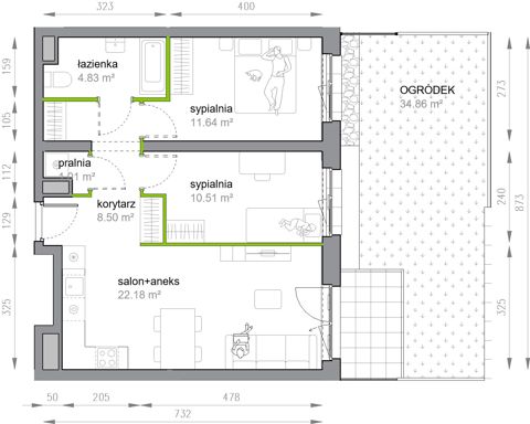 Plan 3 pok. 59m²