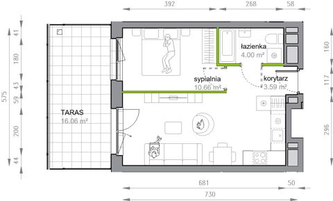 Plan 2 pok. 39m²