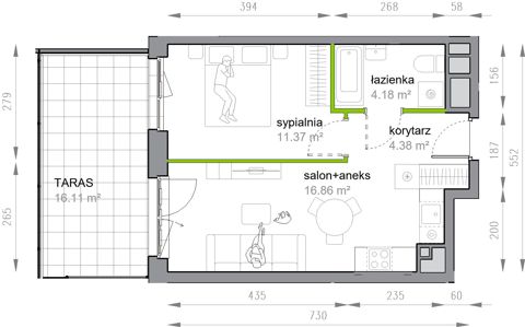 Plan 2 pok. 37m²