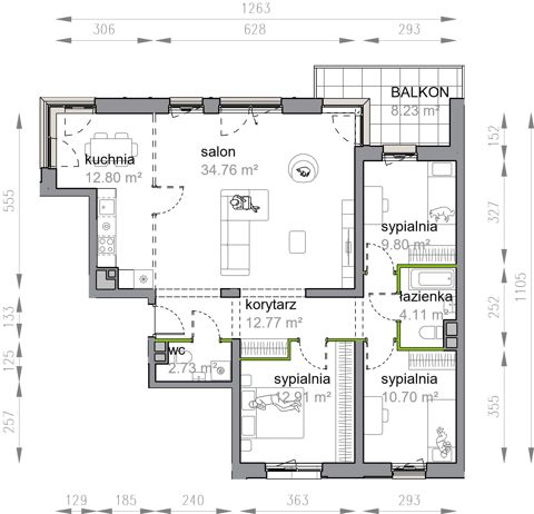 Plan 4 pok. 101m²