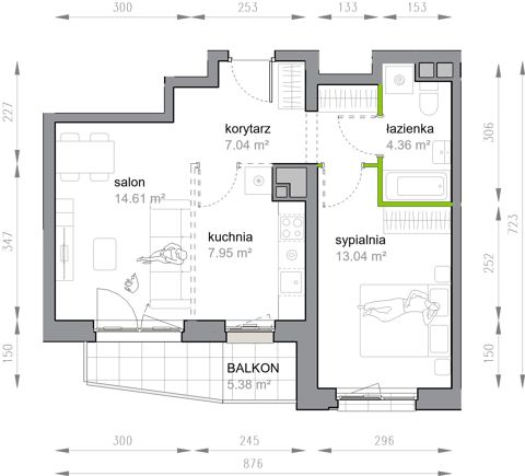 Plan 2 pok. 47m²