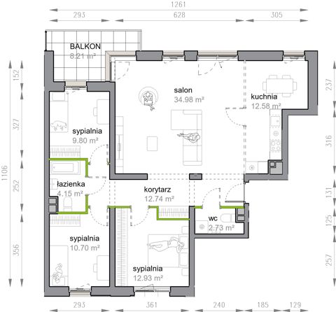 Plan 4 pok. 101m²