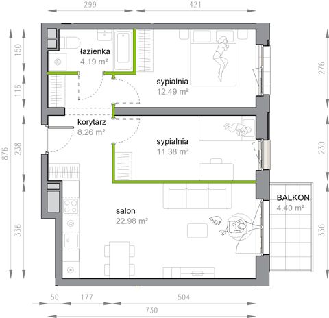 Plan 3 pok. 59m²