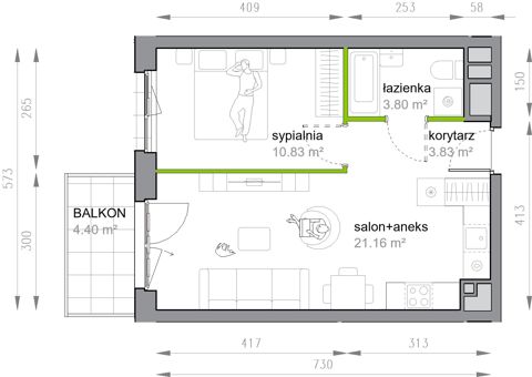 Plan 2 pok. 40m²