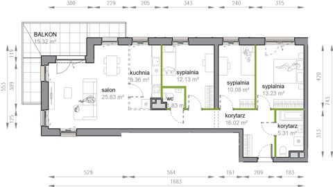 Plan 4 pok. 93m²