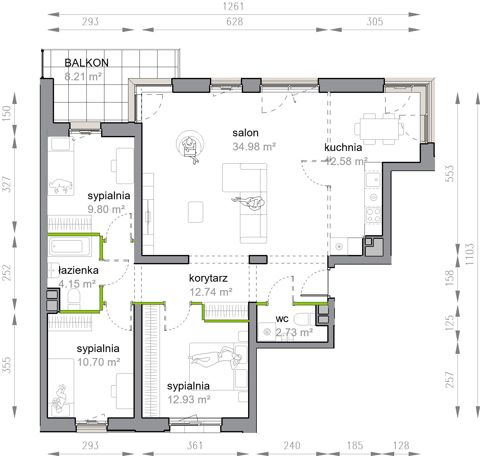 Plan 4 pok. 101m²