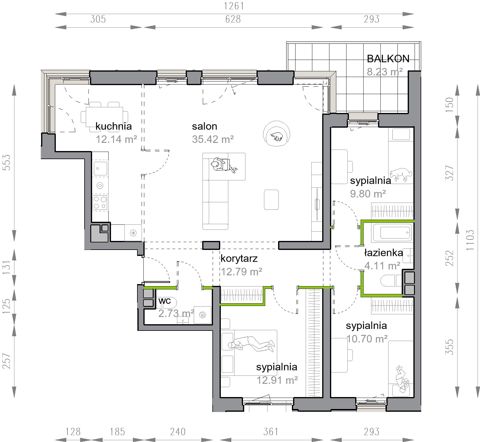 Plan 4 pok. 101m²