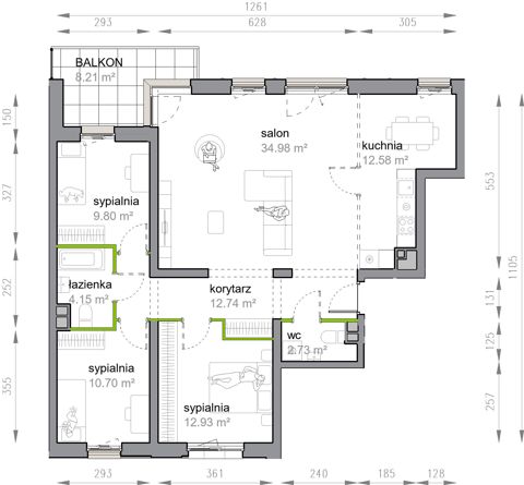 Plan 4 pok. 101m²