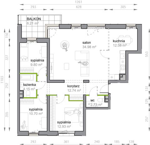 Plan 4 pok. 101m²