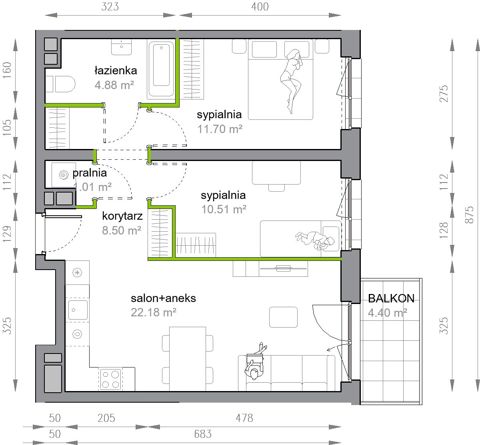 Plan 3 pok. 59m²