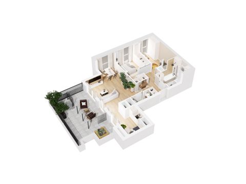 Plan 3 pok. 65m²