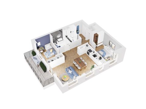 Plan 3 pok. 75m²
