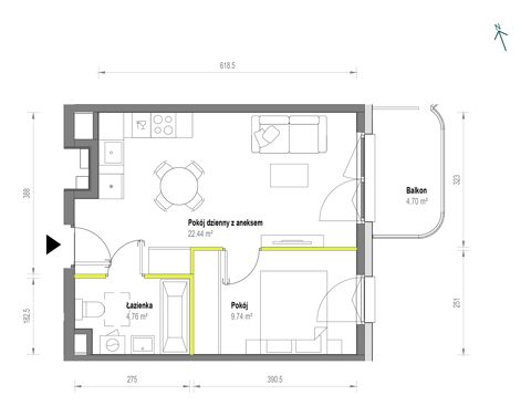 Plan 2 pok. 37m²