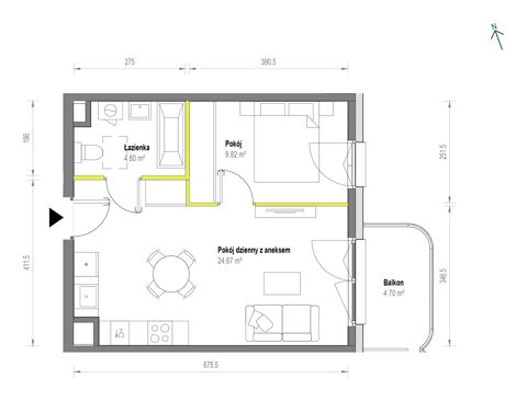 Plan 2 pok. 39m²