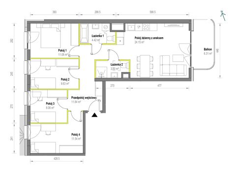 Plan 5 pok. 84m²