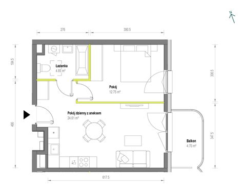 Plan 2 pok. 42m²