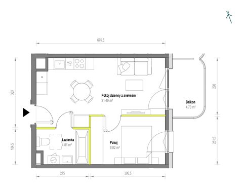Plan 2 pok. 36m²