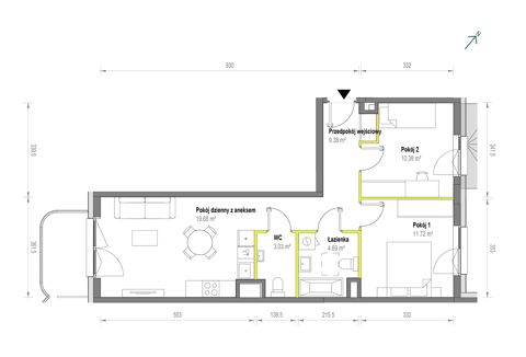 Plan 3 pok. 59m²
