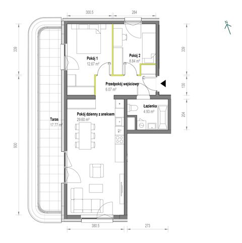 Plan 3 pok. 62m²