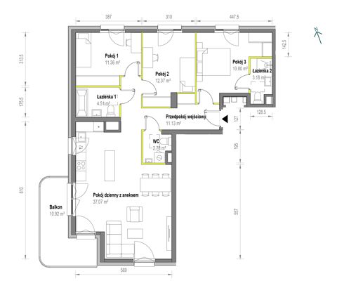 Plan 4 pok. 96m²