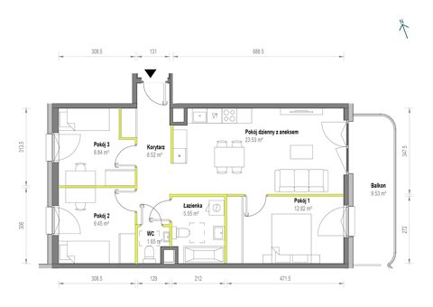 Plan 4 pok. 70m²
