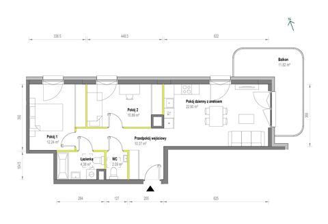 Plan 3 pok. 63m²