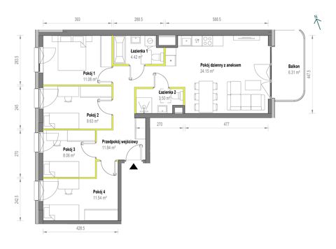 Plan 5 pok. 84m²