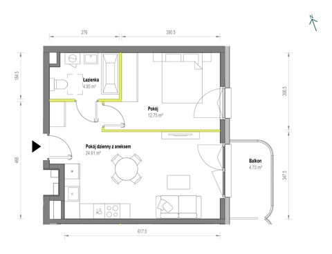 Plan 2 pok. 42m²