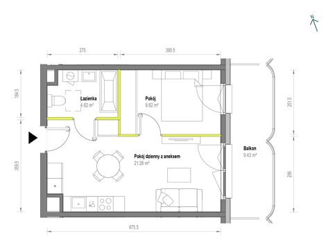 Plan 2 pok. 36m²