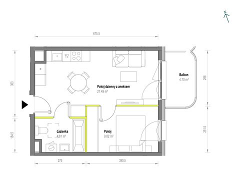 Plan 2 pok. 36m²